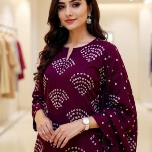 Ethnic Bandhej Dress Material